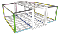 Maison conteneur extensible à toit plat de 30 pieds, maison préfabriquée modulaire, mini-maison portable, cabane pliable, installation rapide