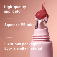 Tubes de baume à lèvres compressibles, emballage en plastique souple, logo personnalisé, huile à lèvres, brillant à lèvres, tube de brillant à lèvres, applicateur en plastique PETG