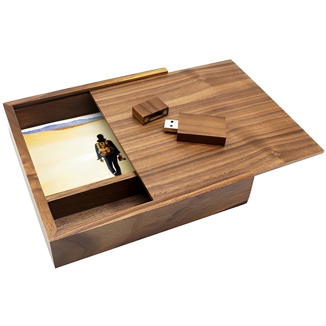 Custom Wooden USB Photo Box USB Flash Drive Photography Wedding USB Box