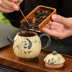 Blue and white Flint Red Ceramic Teapot New <b>Chinese</b> Kung Fu Teapot Gift Box Household Vintage <b>Tea</b> <b>Set</b> Single Pot - Product Image 3