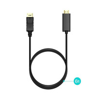 Adaptateur HDMI mâle vers mâle de haute qualité OEM 6FT, câble HDTV, adaptateur DP vers HDMI avec cordon plaqué or, prend en charge la résolution 1080P
