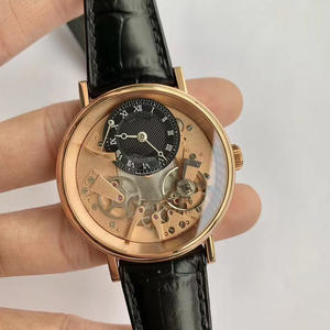 Montre mécanique automatique de luxe avec boîtier en acier inoxydable, cadran en cristal saphir, bracelet en cuir de vache, étanche 5BAR - Product Image 3