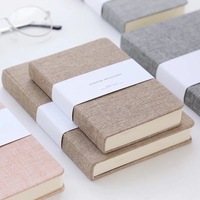 2020 planificateur d'affaires A5 tissu pas cher cahiers personnalisés avec couverture rigide personnalisée rose noir uni cadeau laitier livre avec porte-stylo