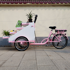 Xe Trishaw Được Rút Ra Bởi Người Đàn Ông Giỏ Hàng Xe Đạp Ba Bánh Nhà Cung Cấp Bán Buôn Giỏ Peddling Giỏ Hàng Trái Cây Và Hoa Peddling Ba - Product Image 2