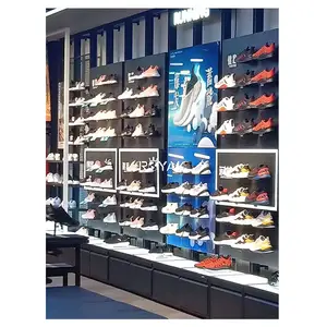 Tata letak Interior toko 3D pakaian olahraga Gambar toko Sneaker konter tampilan ritel perlengkapan toko olahraga