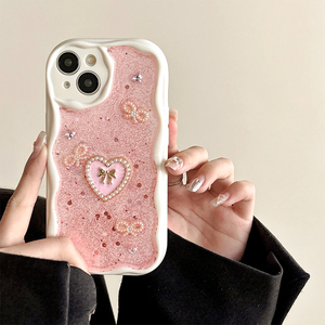 Custodia in Resina Epossidica con Strass per <span class=keywords><strong>iPhone</strong></span> 16 Pro Max, Glitter, Paillettes a Stella e Cuore, Completamente Avvolgente per Phone 14, 15 Pro Max, 13, 12, 11, 17 Pro Max - Product Image 4