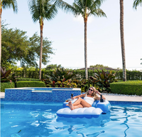 Chaise longue gonflable motorisée pour piscine, flotteur électrique avec porte-gobelets, radeau en PVC pour adultes, piscine