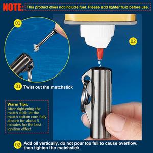 Wholesale Portable Camping Metal Gas Cigarette <b>Lighter</b> with KeyChain-Windproof for Giveaways - Product Image 3