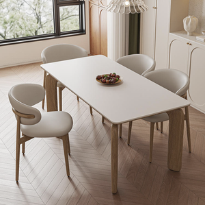 Bàn ăn bằng đá cẩm thạch trắng hiện đại đặt đồ nội thất nhà hàng bằng gỗ bằng đá thiêu kết lớn cho ứng dụng phòng tắm - Product Image 1