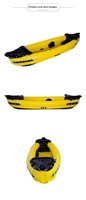 Canoë gonflable jaune personnalisé avec logo, pour adultes, aventure en plein air, kayak, bateau écologique en PVC épaissi, 3,1-4m, 200L, 2 personnes, plage