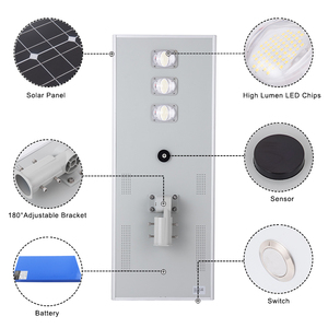 IP65 ngoài trời không thấm nước nhôm có thể điều chỉnh giá thấp tất cả trong một năng lượng mặt trời dẫn ánh sáng đường phố 80w - Product Image 6
