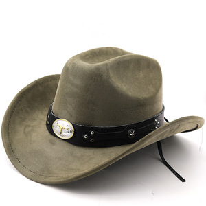 Sombrero de Vaquero Clásico Retro Occidental Unisex 100% Poliéster, Ideal para Viajes y Fiestas, Apto para Esquí, Diseño de Ala Curvada - Product Image 2