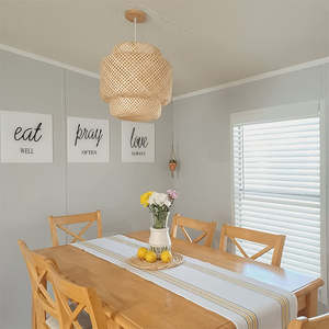 Haute qualité industrielle en bois Vintage bois lampe lanterne pendentif lumière bambou pour salle à manger - Product Image 3