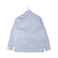 Chemises à manches longues pour hommes, coupe droite, col montant, à chevrons, avec patte de boutonnage latérale, vente en gros