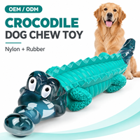 Jouet pour chien en nylon et caoutchouc double matériau, motif crocodile, jouet à mâcher 3D bionique pour les dents et les molaires, pour chiens agressifs, pour Pitbulls