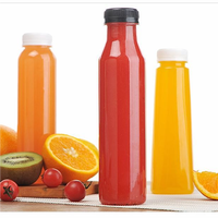 Botellas de Plástico PET Cuadradas de 500 ml, Ecológicas y de Grado Alimenticio, Reutilizables, con Tapas para Bebidas