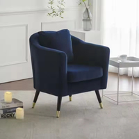Fauteuil d'appoint luxueux au design esthétique, confortable, rembourré, à dossier haut, en velours, respectueux de la peau