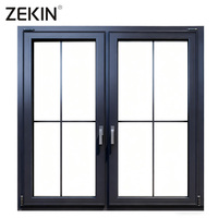 ZEKIN, Villa personalizada a prueba de huracanes, aleación de aluminio negra de alto impacto, perfil fino, ventanas y puertas de aluminio, ventana abatible
