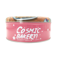 Boîte ronde en métal écologique pour bonbons et biscuits, finition brillante, conteneur d'emballage de qualité alimentaire, également pour biscuits et cadeaux