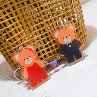 Porte-clés magnétique personnalisé couple ours en peluche fabricant de porte-clés personnalisé avec cadeau au design unique pour petite amie