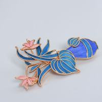 Bros Pin Enamel Terlaris Berlapis Emas Tembaga Hadiah Pernikahan Pertunangan Wanita Desain Vas Tradisional Cina