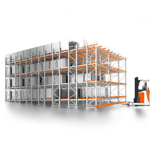 6 sâu cửa hàng Pallet trên xe kim loại kệ trọng lực Con lăn đẩy trở lại Pallet giá pushback giá - Product Image 4