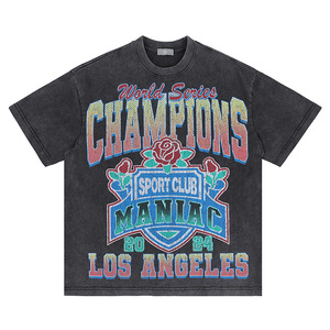 T-shirt Homme <span class=keywords><strong>Casper</strong></span> Coupe Ample Motif Graphique Cough 100% Coton Tricoté Décontracté Manches Courtes Baseball 240 Grammes - Product Image 1