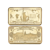 Todo diseño Metal Hierro USD Dólares Falso oro revestido Cuadrado Moneda Lingote