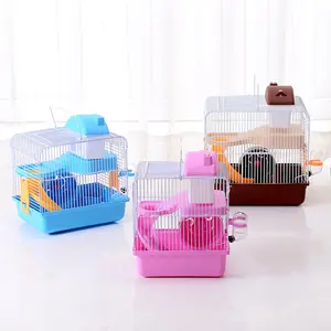 Lồng Hamster Bằng Nhựa Sang Trọng Lưới Dây Lớn Cho Thú Cưng Tùy Chỉnh Hai Tầng