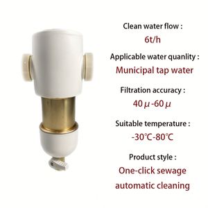 Prefiltro de Acero Inoxidable de Grado Industrial para Agua de Grifo Municipal de 40 Micras, Prefiltro Manual con Retrolavado Automático - Product Image 6