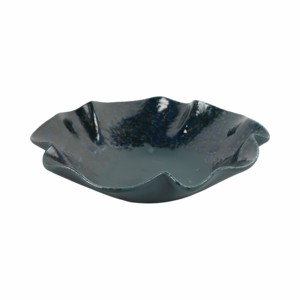 Bol décoratif rond ondulé en poterie émaillée moderne, centre de table, décoration d'intérieur - Product Image 1