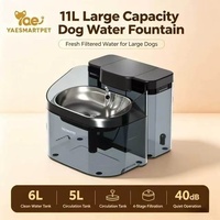 Dispenser Air Hewan Peliharaan Anjing Ukuran Sedang Besar Kapasitas 11L Desain Anti-Cipratan Vortex Isi Ulang Otomatis Saat Air Rendah Operasi Senyap 40dB
