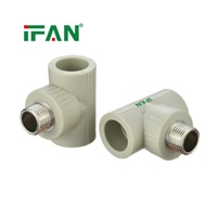 IFAN Tuyaux et raccords PPR de haute qualité, raccords en T injectés 20-110mm, raccords de tuyauterie d'eau PPR, raccords de tuyauterie PPR
