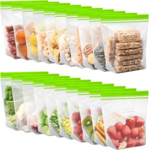 Bolsas Reutilizables para Congelador de Medio Galón, Aptas para Lavavajillas y Microondas, Contenedores Herméticos para Almacenamiento de Alimentos, Modernos Contenedores de PET para Comida - Product Image 1