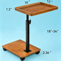 Table d'appoint réglable en hauteur, 360 ° Table TV pivotante, tables de canapé coulissantes, tables d'appoint en forme de C pour salon