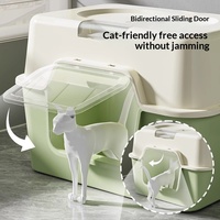 Bac à litière pour chat géant avec couvercle anti-éclaboussures, toilette sans odeur pour les gros chats et les chatons