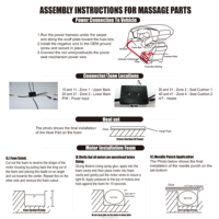 Universelles 8-Motoren Autositz-Massage-Nachrüstset mit 2 Beheizten Pads Kabelgebundene Fernbedienung Vibration Heizung Ersatz Modulares AKEE-System