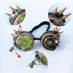 <span class=keywords><strong>2022</strong></span> fábrica barata al por mayor nueva moda Vintage lupas con luz LED Cosplay fiesta gafas Steampunk gafas - Product Image 6