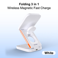 Chargeur sans fil 3 en 1 pour téléphone, montre intelligente, écouteurs, station de charge portable sans fil, charge rapide 15W, support