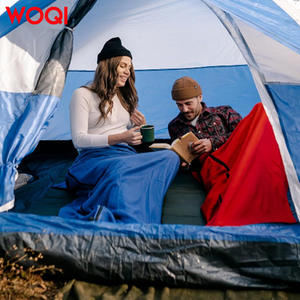 Forro de saco de dormir Woqi de microfibra roja, tipo sobre, transpirable, portátil, para viajes, para adultos, longitud estándar - Product Image 2