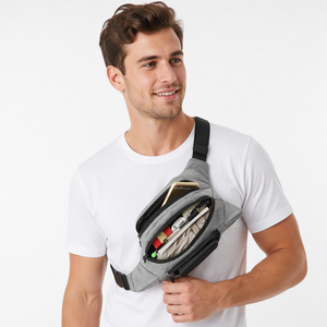 Riñonera Deportiva <span class=keywords><strong>de</strong></span> Nailon para Exteriores, con Cierre <span class=keywords><strong>de</strong></span> Cremallera, Antirrobo, Unisex, para Cintura, Pecho y Cadera - Product Image 3