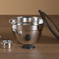 Ensemble de saladiers en acier inoxydable poli avec couvercles hermétiques, bols de mélange en métal écologiques pour la cuisine ou le camping