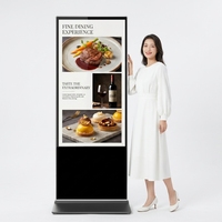 Écran publicitaire LCD vertical sur pied 55/65/75 pouces 2K/4K avec totem tactile Wi-Fi CMS pour centres commerciaux