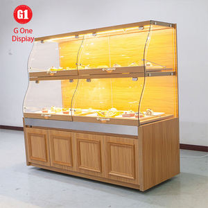 Modern Interior Decoration Design Coffee Shop Solid <b>Wood</b> Small Cafe Kiosk <b>With</b> High Quality Indoor Mall Food Cabinet - Product Image 3
