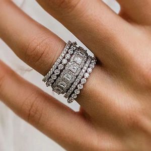 Anillo de Eternidad Completo de Plata de Ley 925 con Micro-Pavé de Circonia 5A, Minimalista y Apilable para <span class=keywords><strong>Mujer</strong></span>, Precio al por Mayor SPJ - Product Image 1
