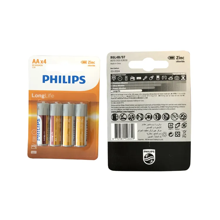 Hot sale Philips high quality non rechargeable LR6 4AA toy battery