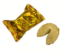 Biscuits de la fortune en gros, personnalisables avec étiquette OEM, en emballage en vrac, à base de farine de blé, avec surprise intéressante