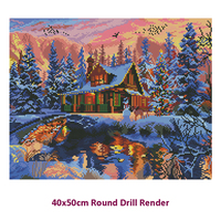 Kit de Peinture Diamant 5D Noël en Gros : Maisons de Village Nocturnes et Sapins de Noël
