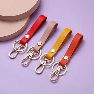 Promotion Gift <b>Leather</b> <b>Key</b> Tag <b>Key</b> Holder with Laser Logo Custom PU <b>Leather</b> Metal Keychain Car Home <b>Key</b> <b>Chains</b> - Product Image 6