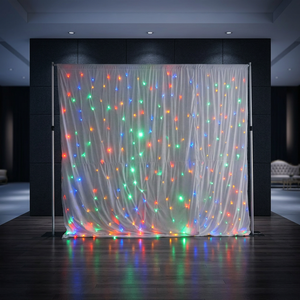 Heavy Duty Velvet <b>Star</b> Curtain <b>LED</b> RGBW Backdrop for Outdoor and Indoor Event Stage - Product Image 2